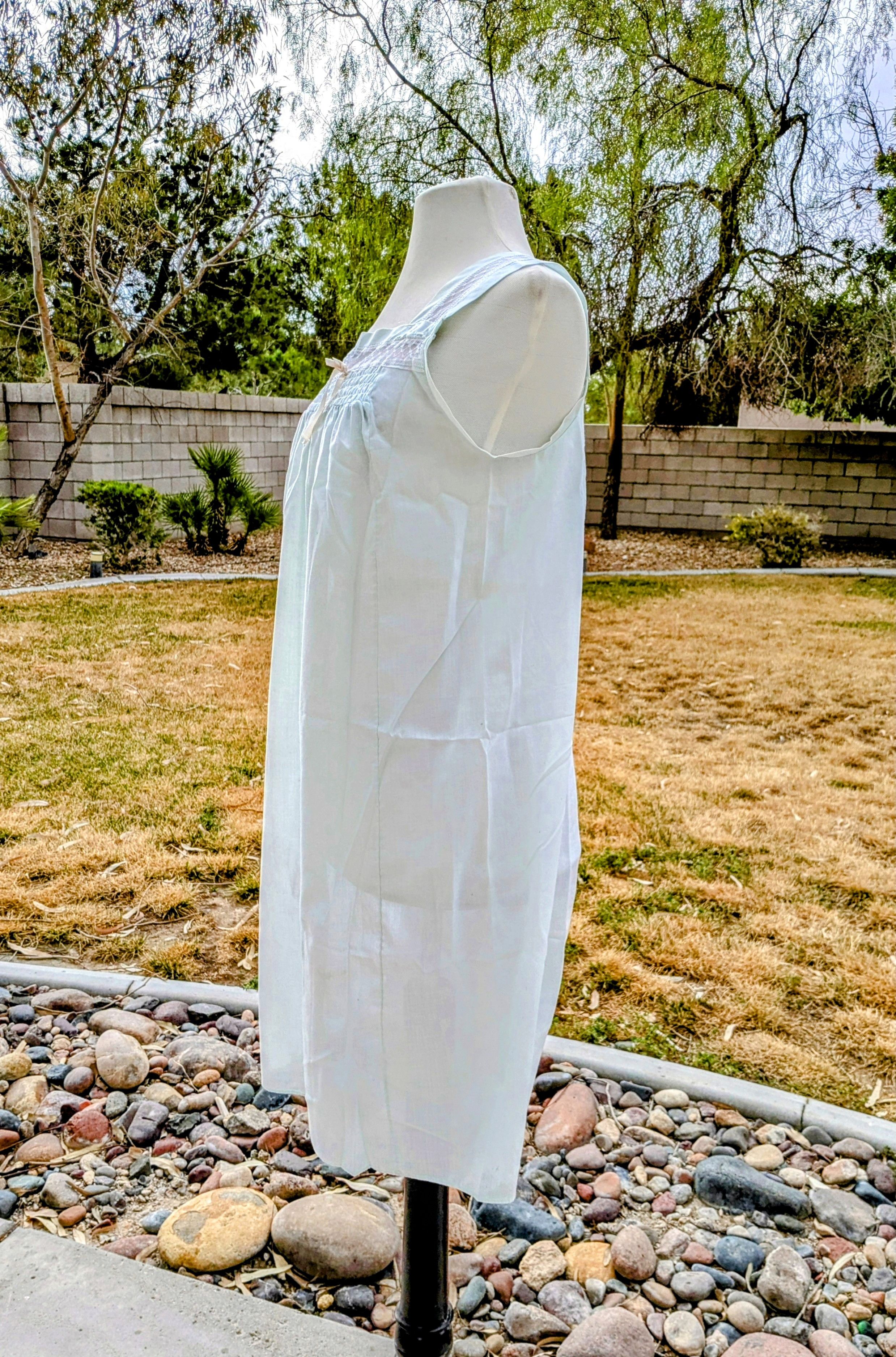 Vintage VTG Yolande 1980's Babydoll Cotton & Lace Accent Nightgown Size S / US 4 / IT 40 - 3 Thumbnail