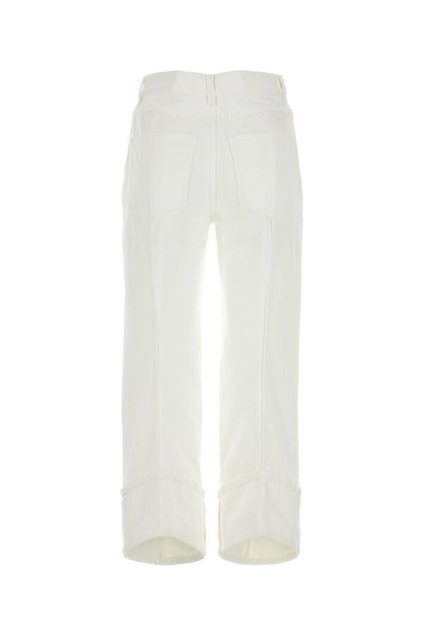Bottega Veneta o1n1vont1225 Curved Shape Denim Jeans in White Size 26" / US 2 / IT 38 - 2 Thumbnail