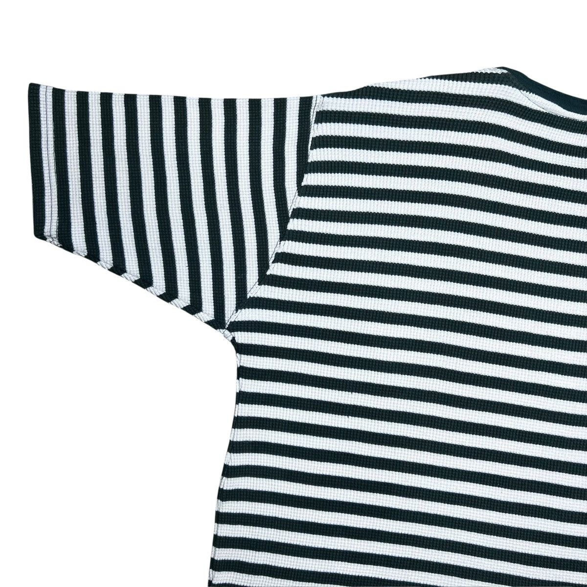 Polo Ralph Lauren Polo Ralph Lauren Green Striped Spell Out Thermal Knit Tee Size US XL / EU 56 / 4 - 14 Thumbnail