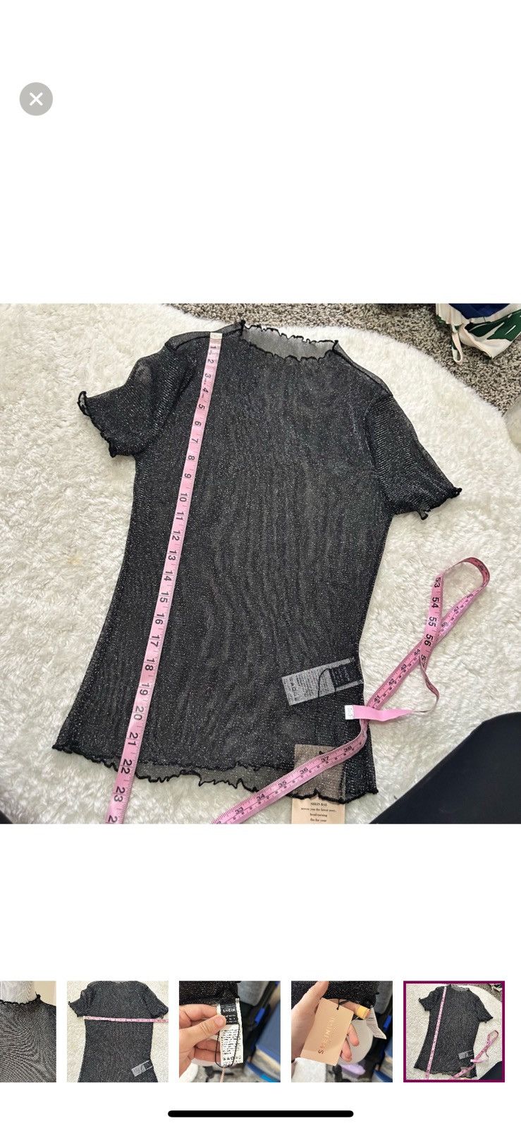 Shein Shein bae medium glitter mesh sheer lettuce trim top Size M / US 6-8 / IT 42-44 - 6 Thumbnail