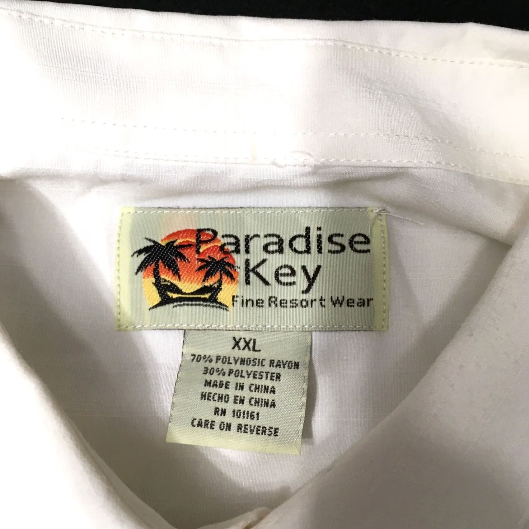 Paradise VINTAGE Paradise Key Shirt 2XL IVORY CAMP BEACHcomber Resort Embroidered Size US XXL / EU 58 / 5 - 2 Thumbnail