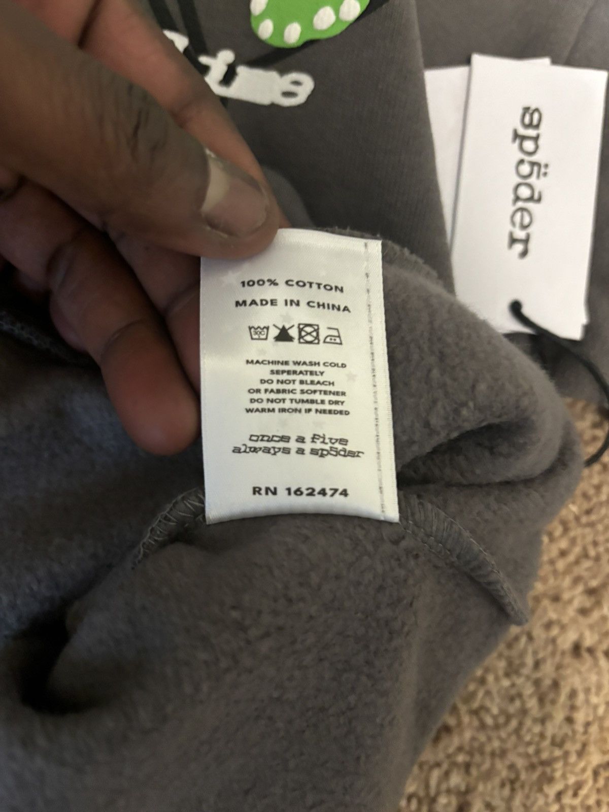 Sp5der Sp5der Punk V2 Hoodie Slate Grey AUTHENTIC New 2024 Release Size US S / EU 44-46 / 1 - 2 Thumbnail