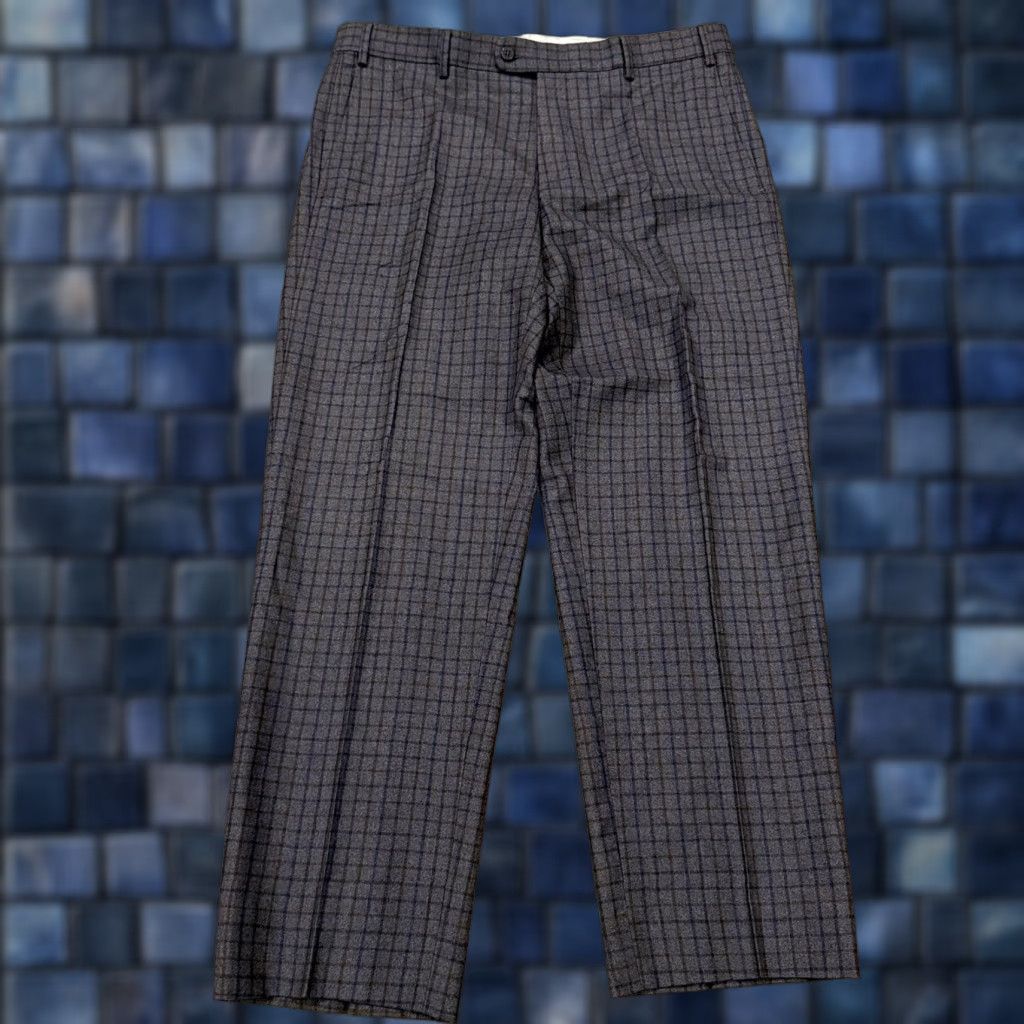 Zanella Zanella Pants Mens 36x29 Gray Plaid Devon Italy Wool Slacks Flat Front Office Size US 36 / EU 52 - 1 Thumbnail