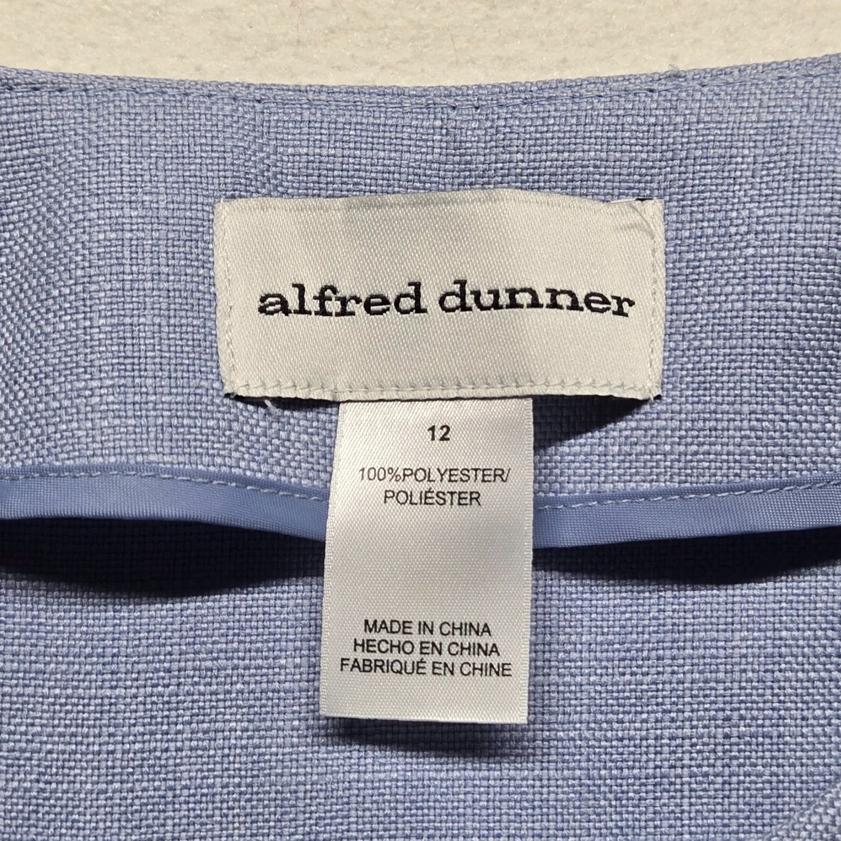 Vintage Alfred Dunner Blue Floral Embroidered Coat Jacket 12 Womens 3/4 Sleeve Adult Size XL / US 12-14 / IT 48-50 - 3 Thumbnail