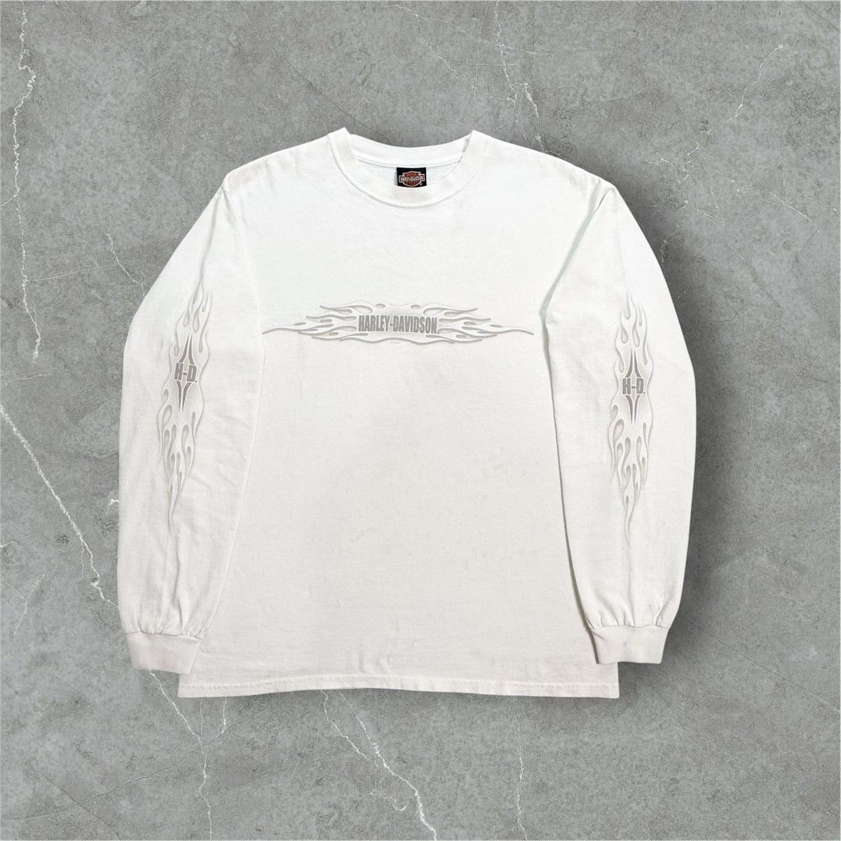 Harley Davidson 2003 Harley Davidson White Flame Long Sleeve Size US L / EU 52-54 / 3 - 1 Thumbnail