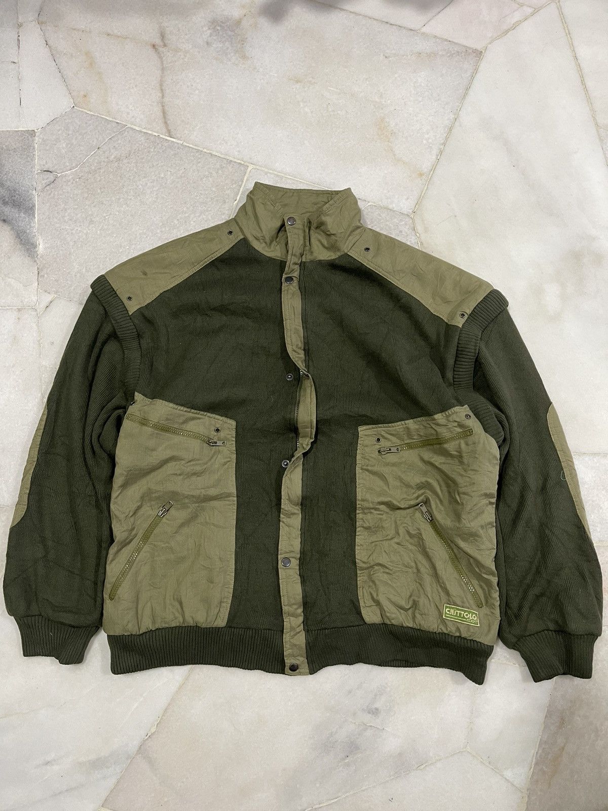 Aran Isles Knitwear × Vintage 80s Chittolo Sport Army Style Jacket Size US XL / EU 56 / 4 - 3 Thumbnail