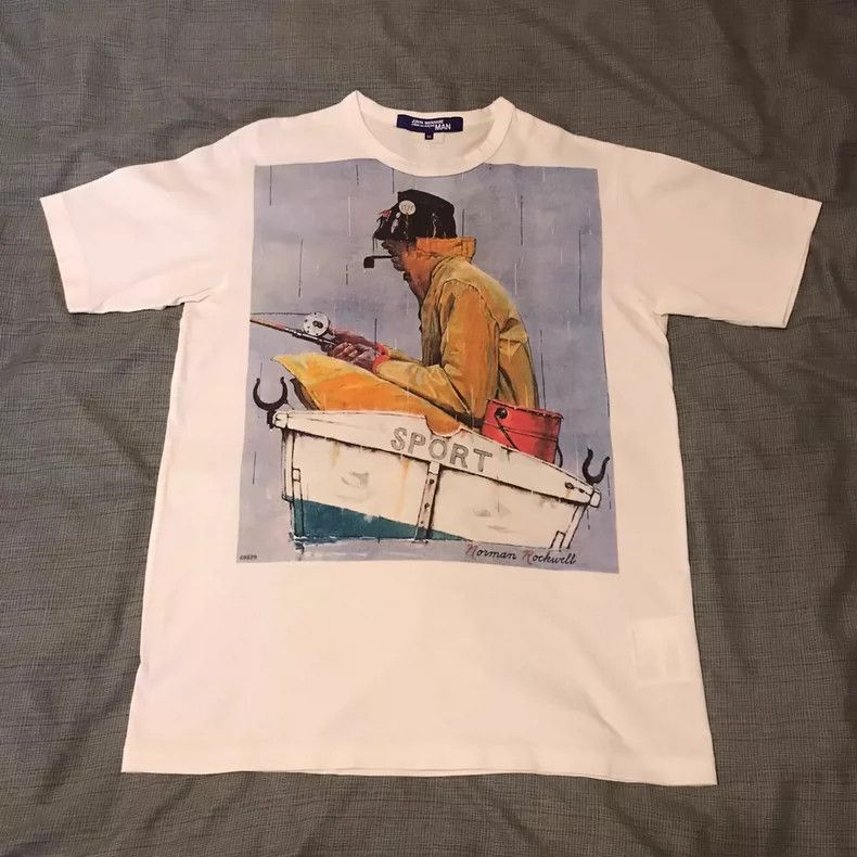 Junya Watanabe Junya watanabe White short-sleeved printed T-shirt Size US M / EU 48-50 / 2 - 1 Thumbnail