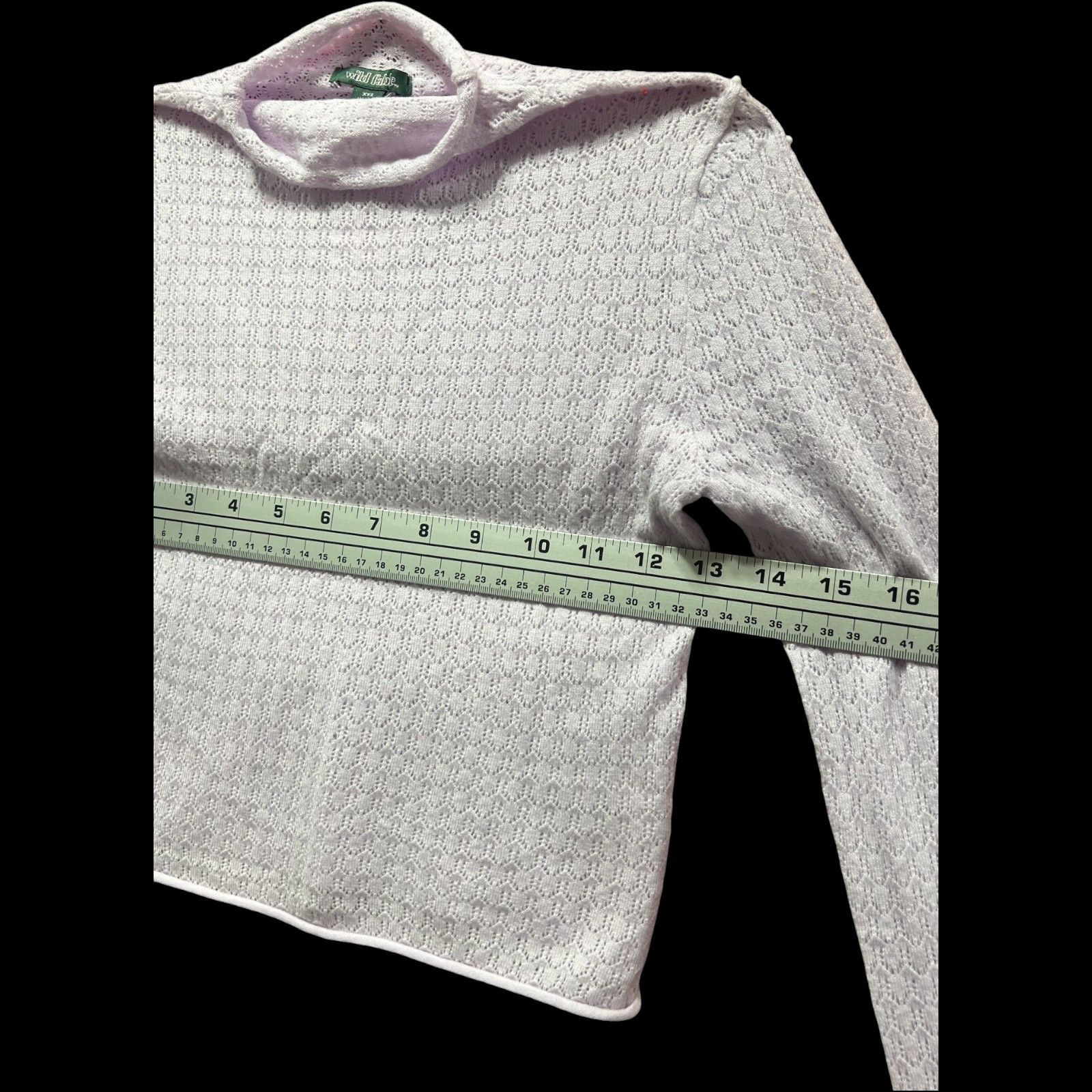Other Wild Fable - Women's Mock Turtleneck Pointelle Pullover Swea Size XXS / US 00 / IT 34 - 3 Thumbnail