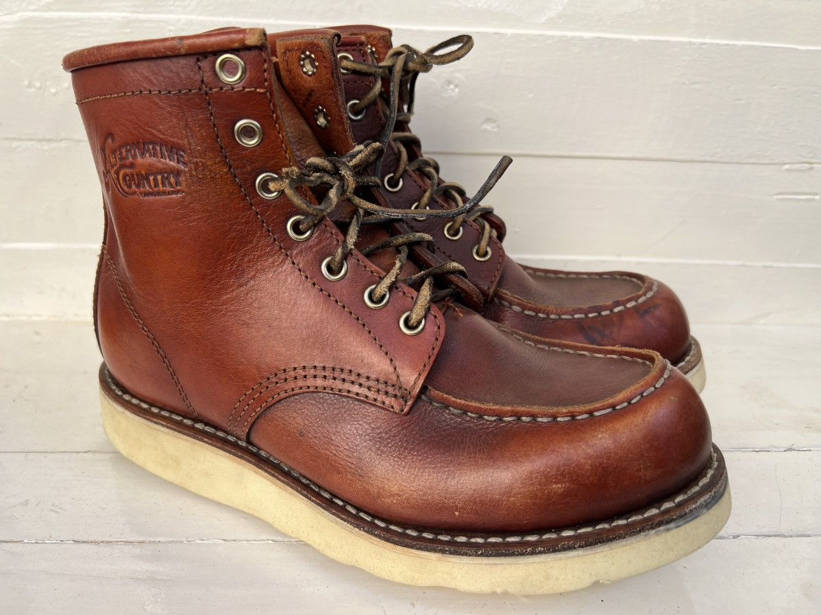 Japanese Brand Alternative Country DAY WALKER Brown leather Men’s Boots Size US 8 / EU 41 - 6 Thumbnail