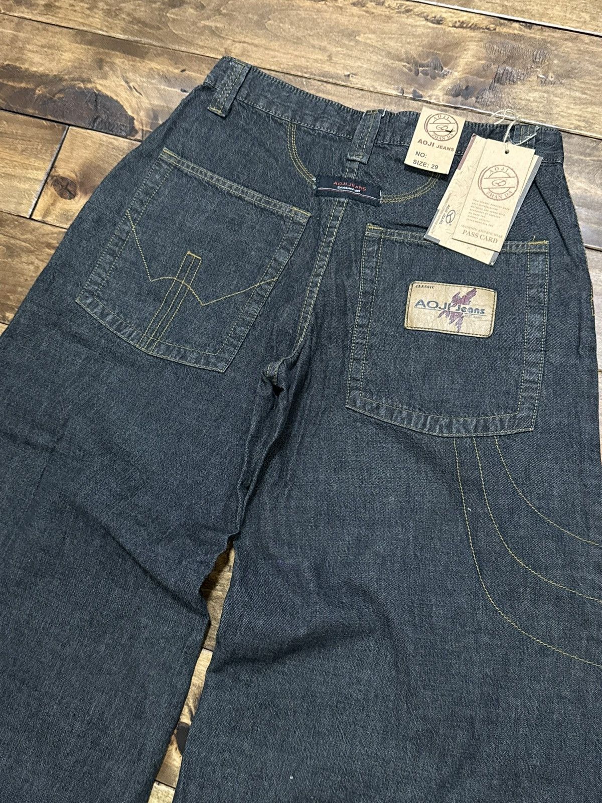 Vintage Vtg AOJI Jean Shorts Wide Leg Rave Y2K Baggy Skater Denim Size US 29 - 8 Thumbnail