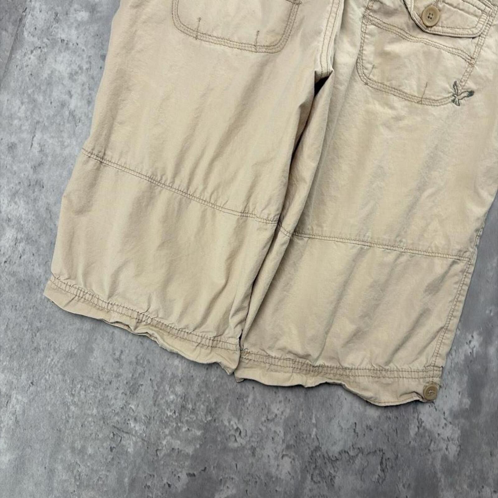 American Eagle Outfitters Y2K Beige American Eagle Grunge Gothic Capri Shorts Size 27" / US 4 / IT 40 - 4 Thumbnail