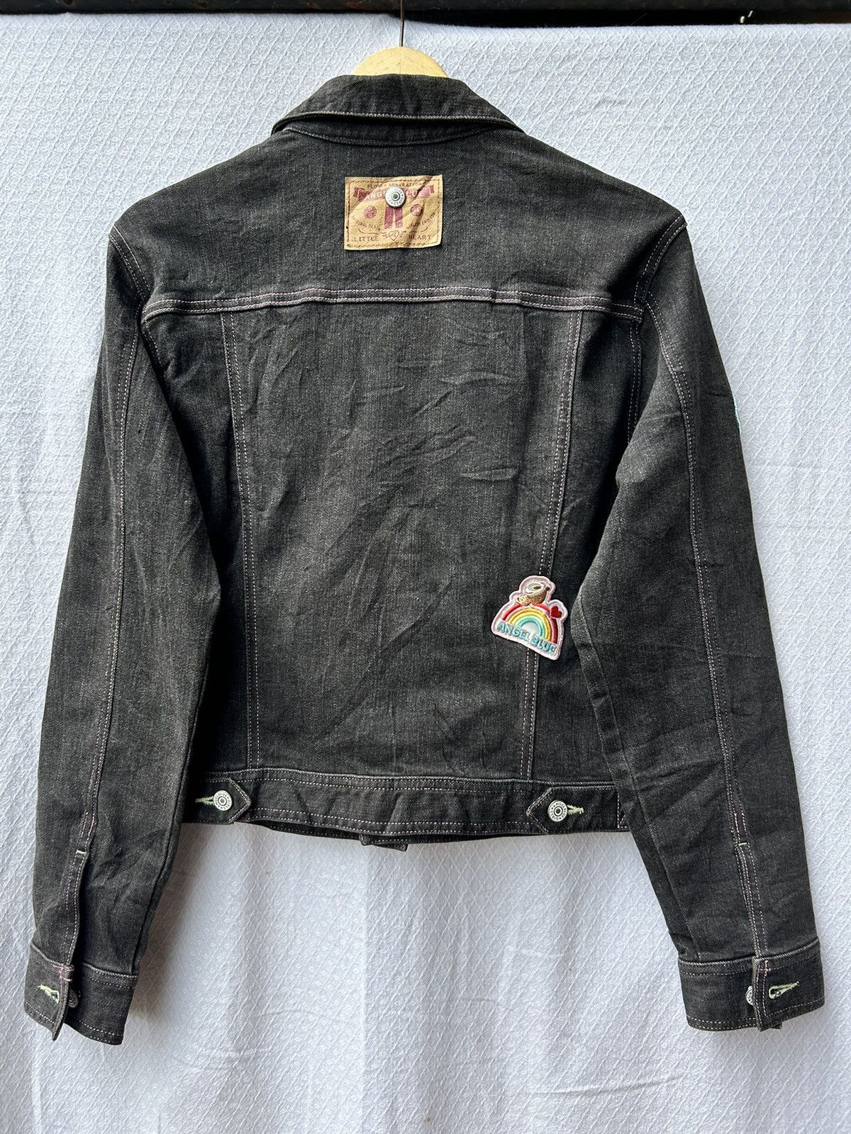 Angel Blue × Hysteric Glamour × Japanese Brand 💸BINDINGOFFER💸Angelblue patch trucker black denim styled Size US M / EU 48-50 / 2 - 2 Thumbnail