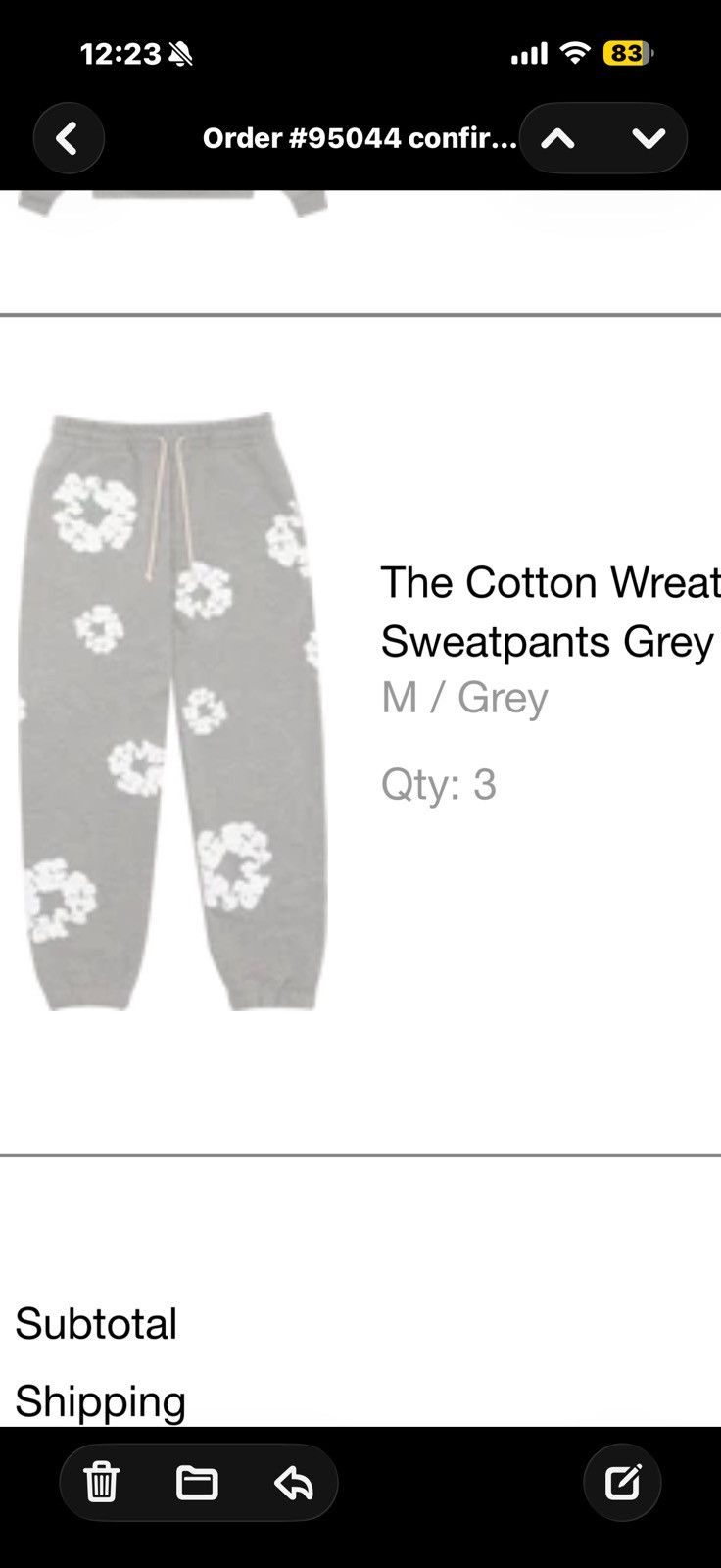 DENIM TEARS Denim Tears Grey Cotton Wreath Sweatpants *MEDIUM Size US 34 / EU 50 - 7 Thumbnail