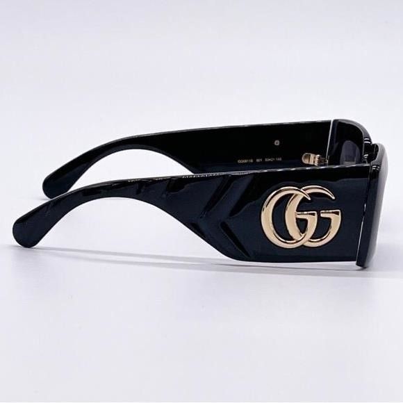 Gucci Authentic- New - Gucci Black Gray Gg0811s 001 Logo Rectangle Size ONE SIZE - 10 Thumbnail