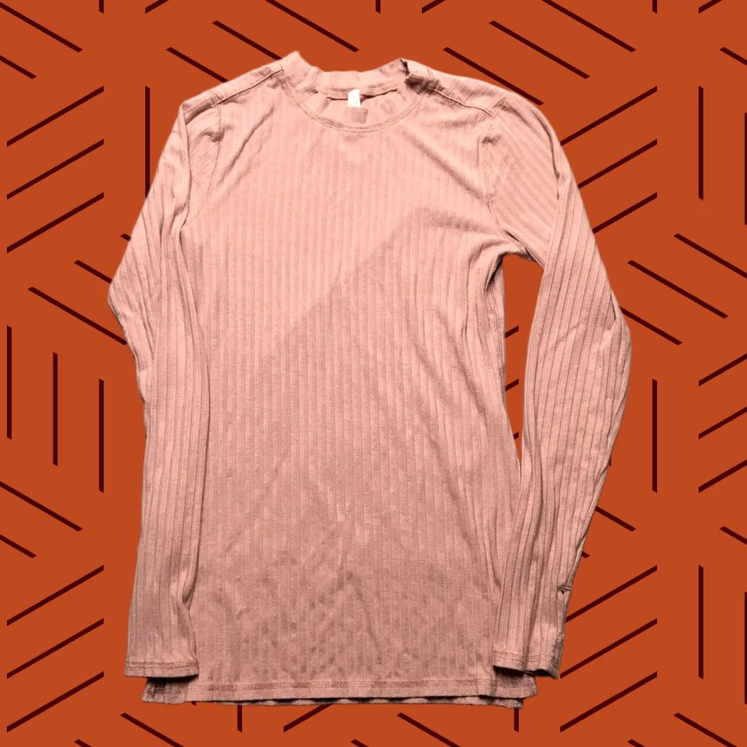 Vintage FP Movement Shirt Womens Small Pink Ribbed Long Sleeve Lightweight Yoga Top Size S / US 4 / IT 40 - 1 Thumbnail