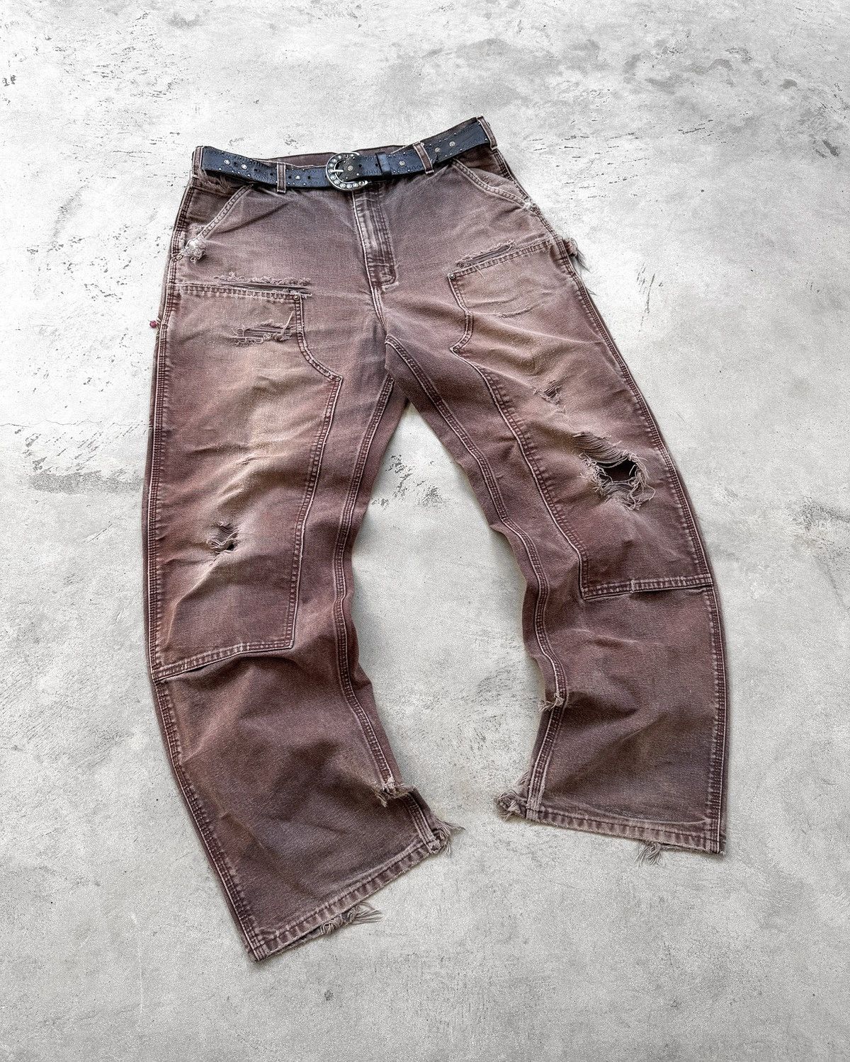 Carhartt Thrashed Vintage Carhartt Double Knee Carpenter Pants B136 Size US 36 / EU 52 - 3 Thumbnail