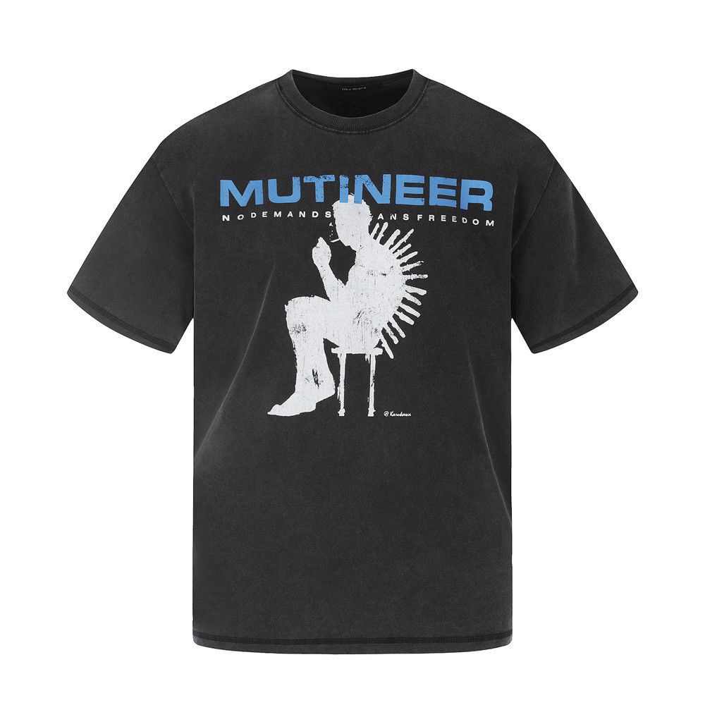 Japanese Brand Men's Washed & Distressed Casual T-Shirt with Graphic Print Size US M / EU 48-50 / 2 - 1 Thumbnail