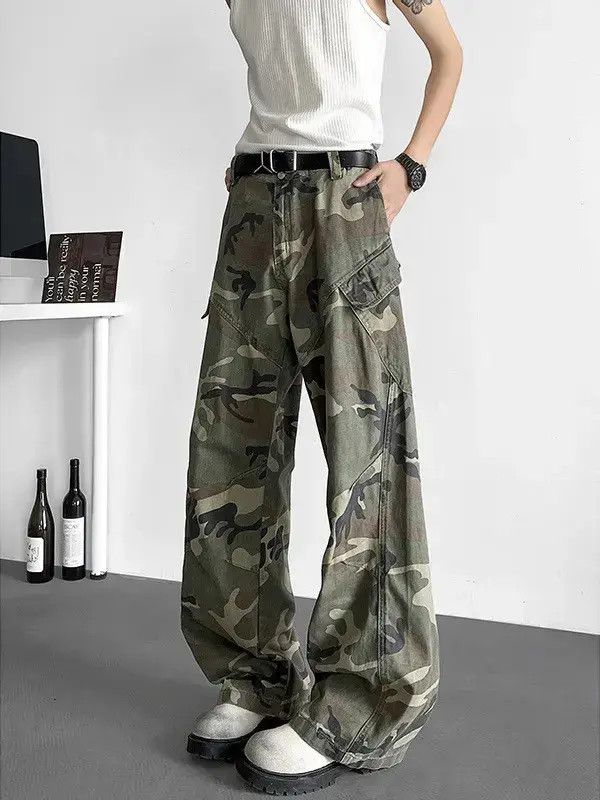 Japanese Brand Loose wide leg patchwork camouflage jeans Size US 30 / EU 46 - 6 Thumbnail