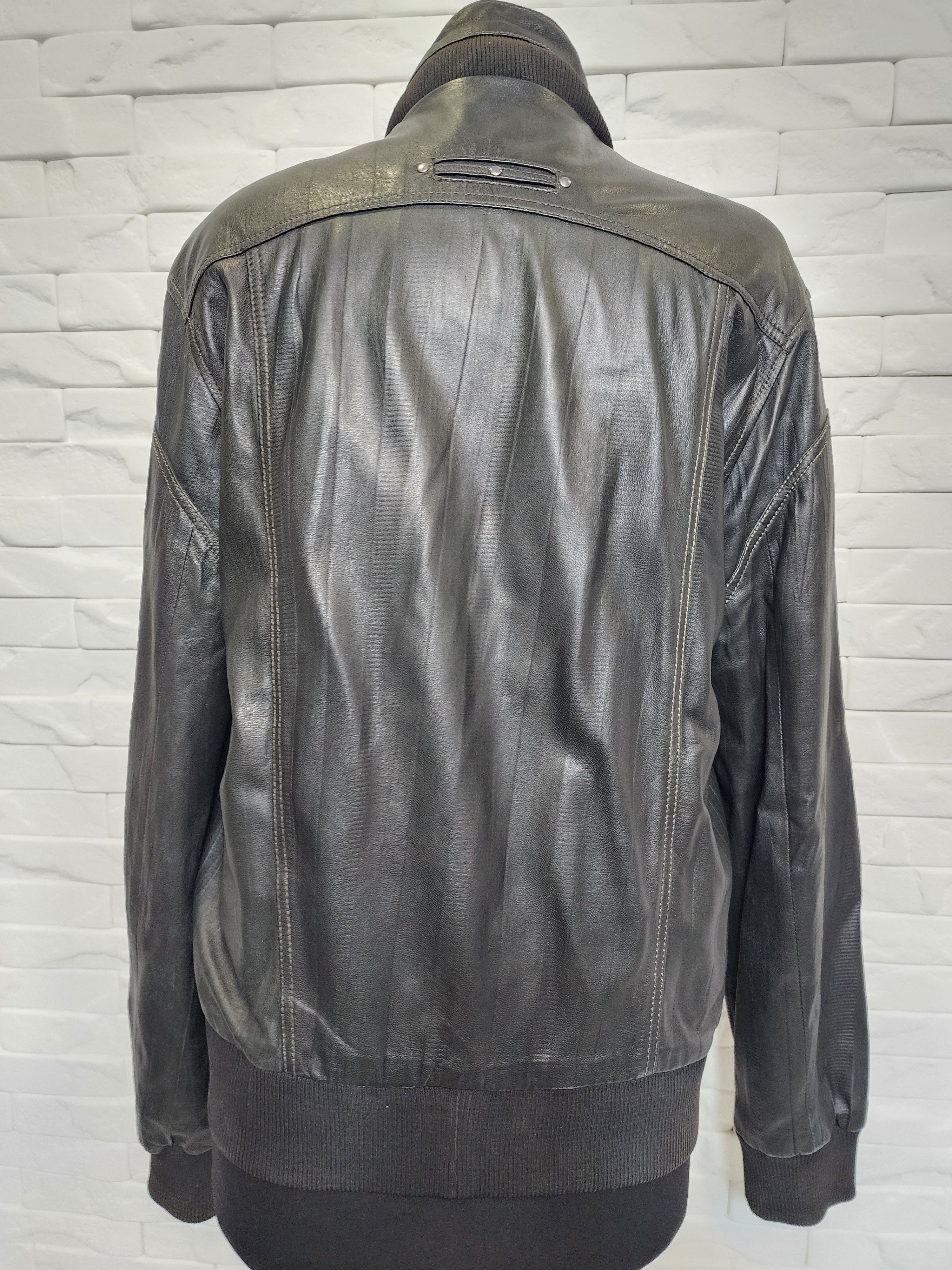 Genuine Leather Black Genuine Leather Jacket: Men's Zippered Sport Style Size US L / EU 52-54 / 3 - 6 Thumbnail