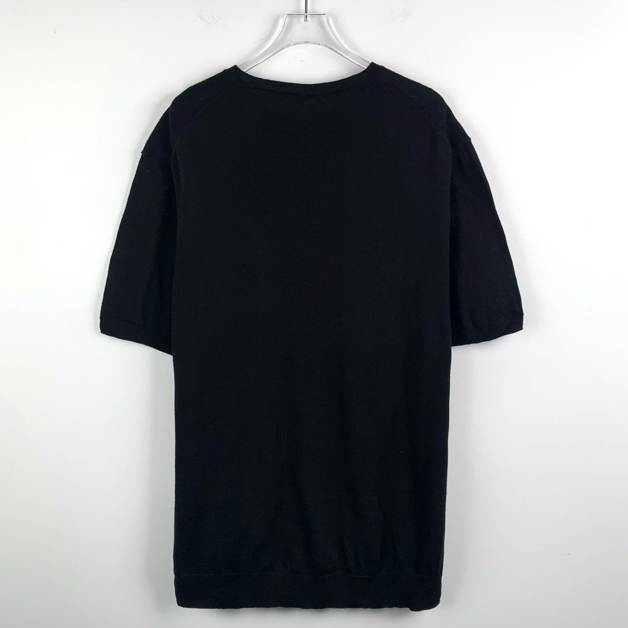Prada Prada Round Neck Black Cotton Short-Sleeve Knit Top Size US XL / EU 56 / 4 - 2 Thumbnail