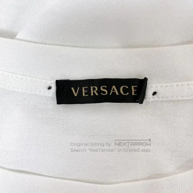 Versace Versace White Logo Cotton T-shirt for Women . Size M / US 6-8 / IT 42-44 - 5 Thumbnail