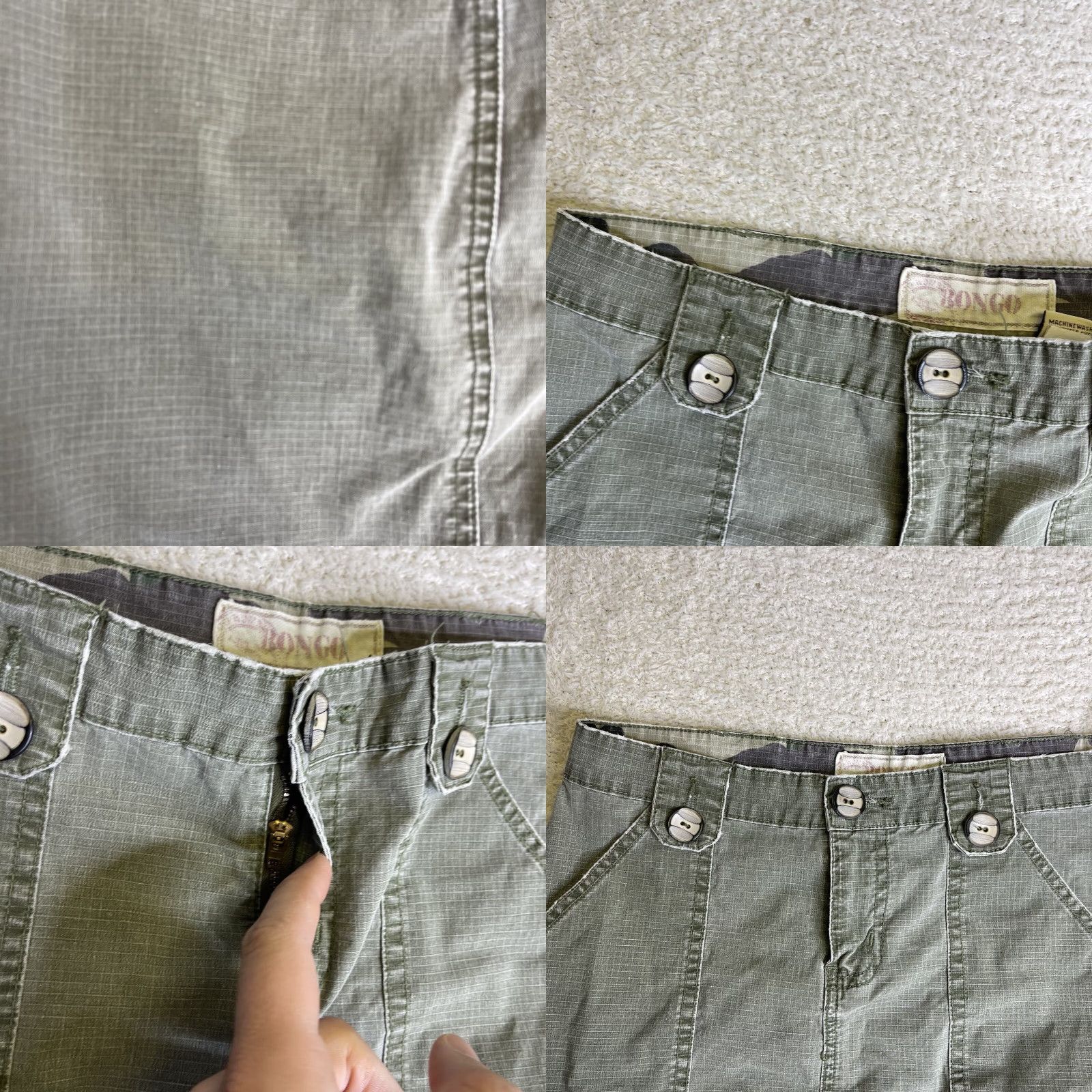 Vintage VINTAGE Bongo Cargo Mini Skirt Women Size 7 Green Rip Stop Grunge 80s 90s Military Rave Skate Size 28" / US 6 / IT 42 - 9 Thumbnail