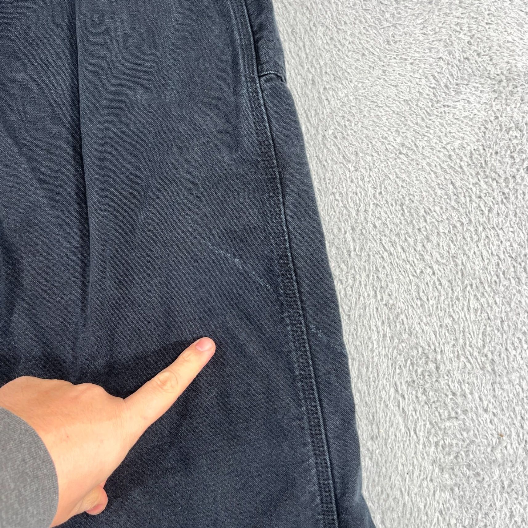 Carhartt Carhartt Pants Mens 39x29 Black Carpenter Canvas 5-Pocket Straight 29 Inseam Original Size 40 Beltless Workwear Vintage No Lined Plaid B111-BLK Size US 39 - 2 Thumbnail