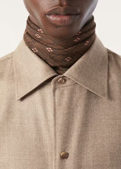 Loro Piana os11x0226 FAQ9761 Franco Shirt in Solid Oak Size US L / EU 52-54 / 3 - 3 Thumbnail