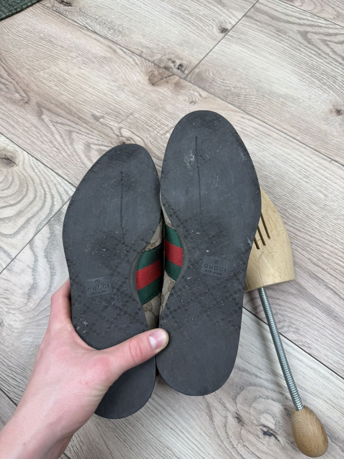 Gucci Gucci Shoes Monogram Logo GG Leather Canvas Sneakers Brown Size US 8 / EU 41 - 8 Thumbnail