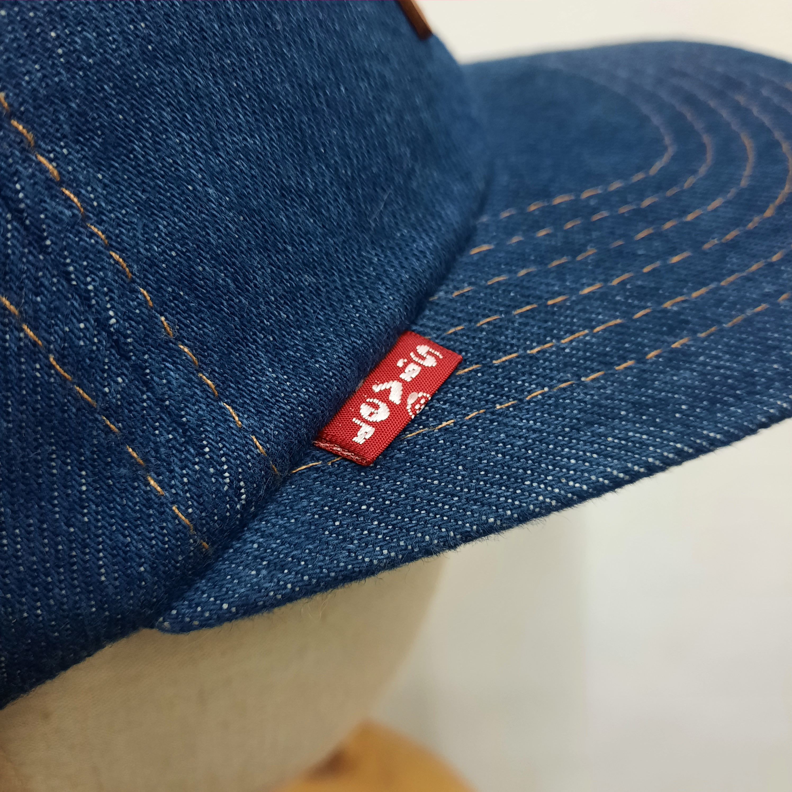 Levi's 💥 Levis lvc reproduction leather patch indigo denim cap Size ONE SIZE - 5 Thumbnail