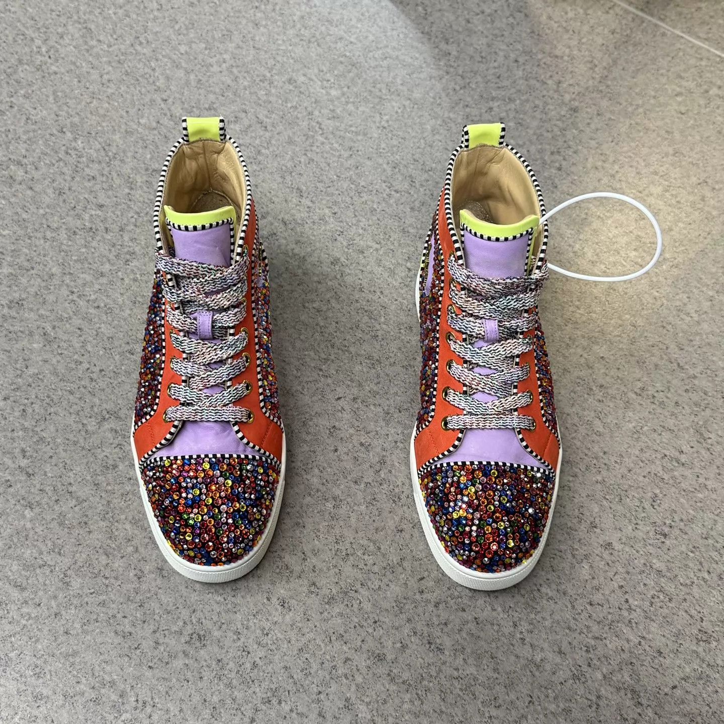 Christian Louboutin CL Candy-Colored Crystal Red Sole Flat 38.5 2x Worn Size US 8 / IT 38 - 8 Thumbnail