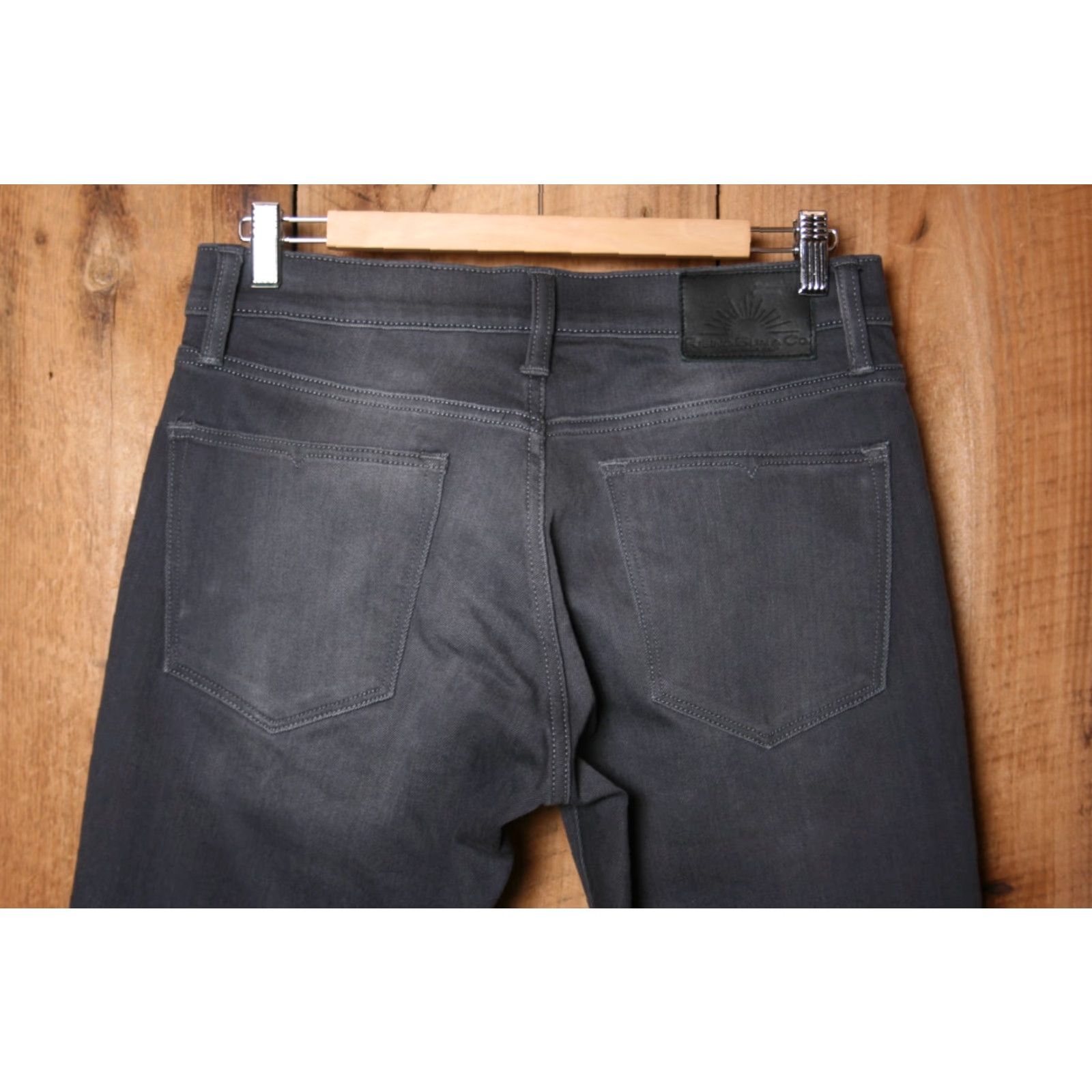 Vintage RISING SUN & CO. The Slim Fit Gray Stretch Denim Jeans Mens Sz. 31x29 - 5-Pocket Straight Inseam 29" Size US 31 - 4 Thumbnail
