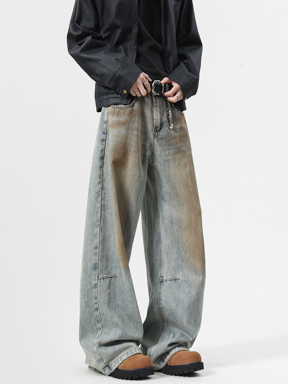 Vintage Men's American High-Street Style Distressed Wide-Leg Jeans Size US 32 / EU 48 - 3 Thumbnail