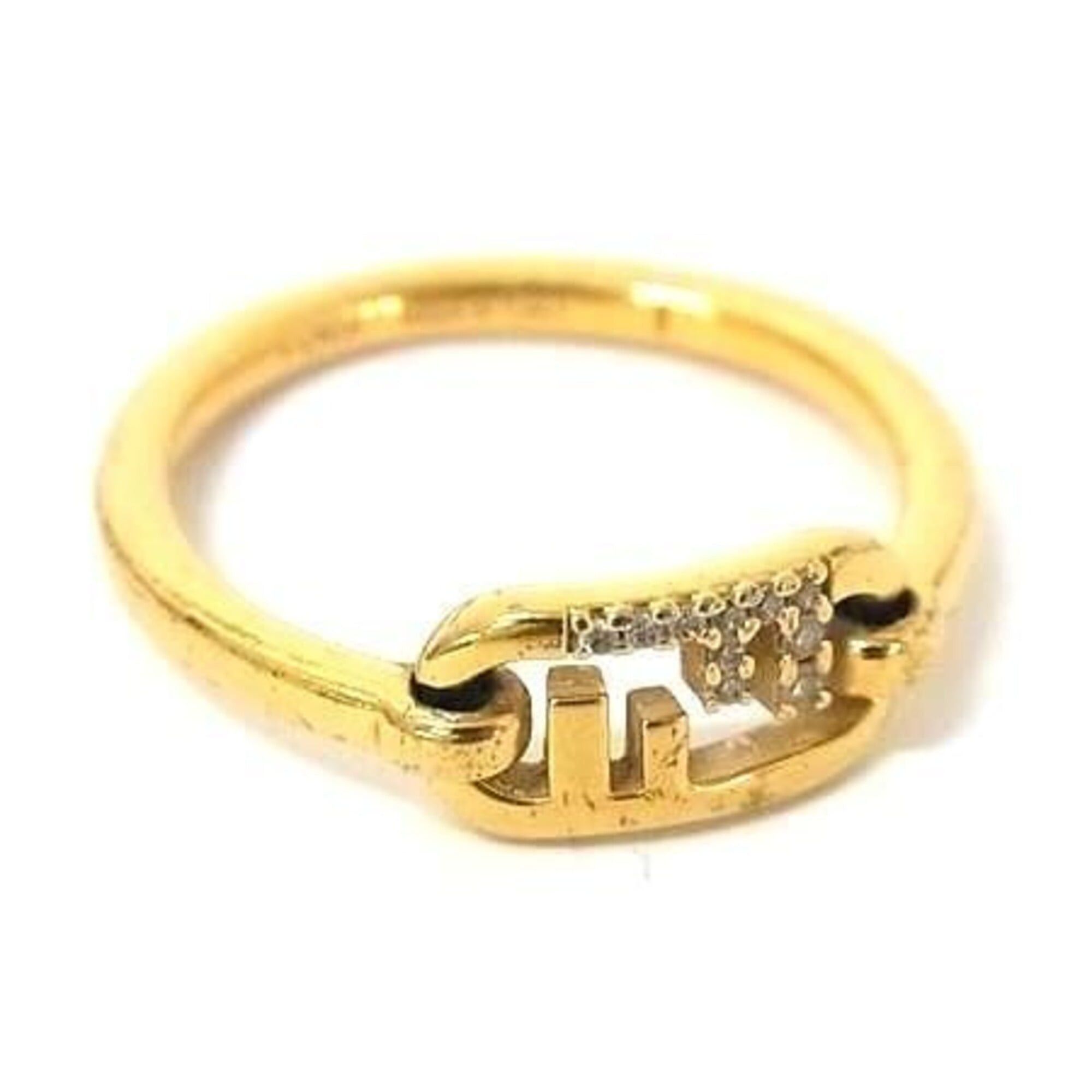 Fendi FENDI ring, Orochika design, gold metal, women's, with rhinestones. Size ONE SIZE - 1 Thumbnail