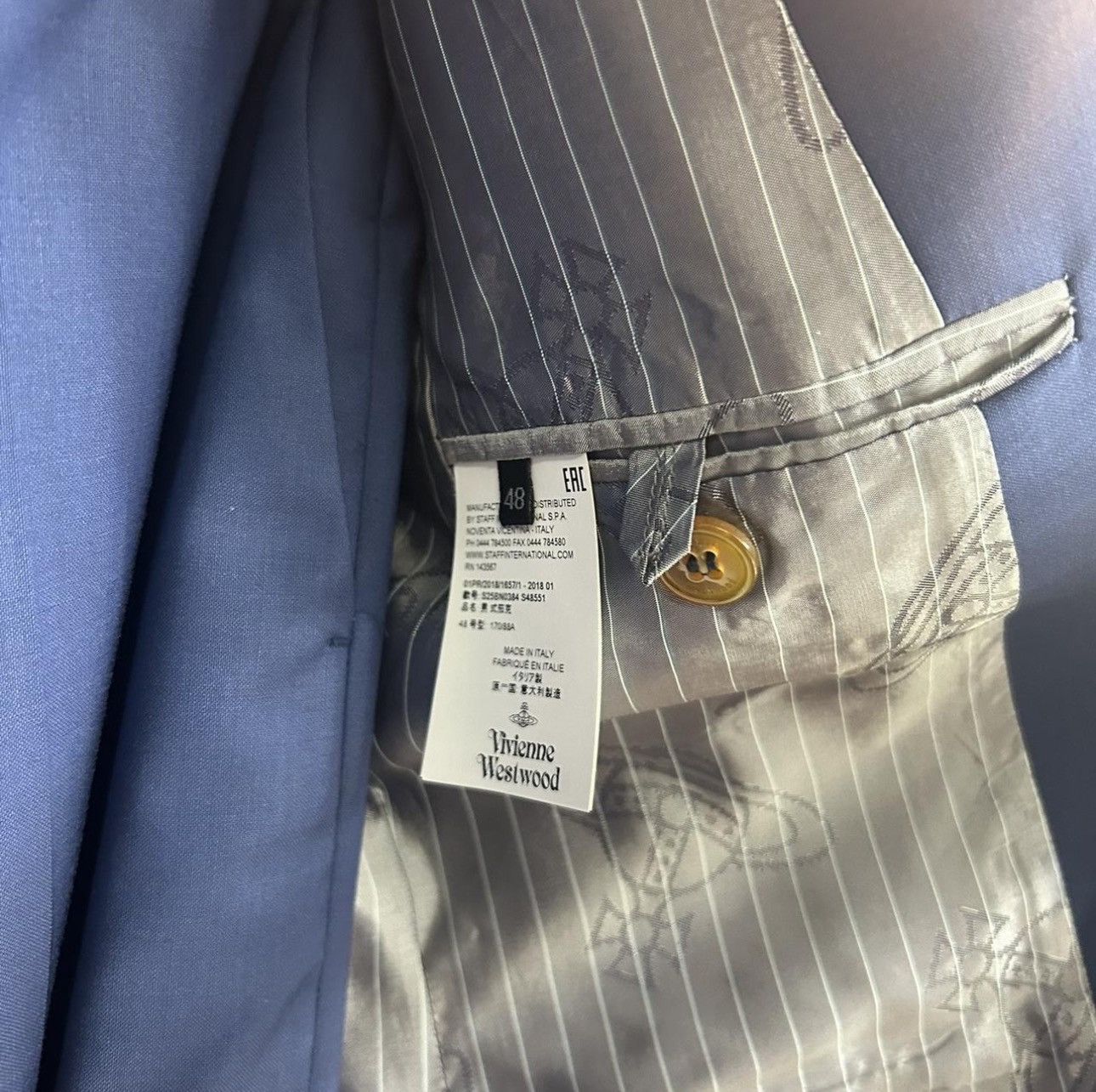 Vivienne Westwood Vivienne Westwood Peak Lapel F/W 18 Blue Two-Piece Suit Size 48R - 2 Thumbnail