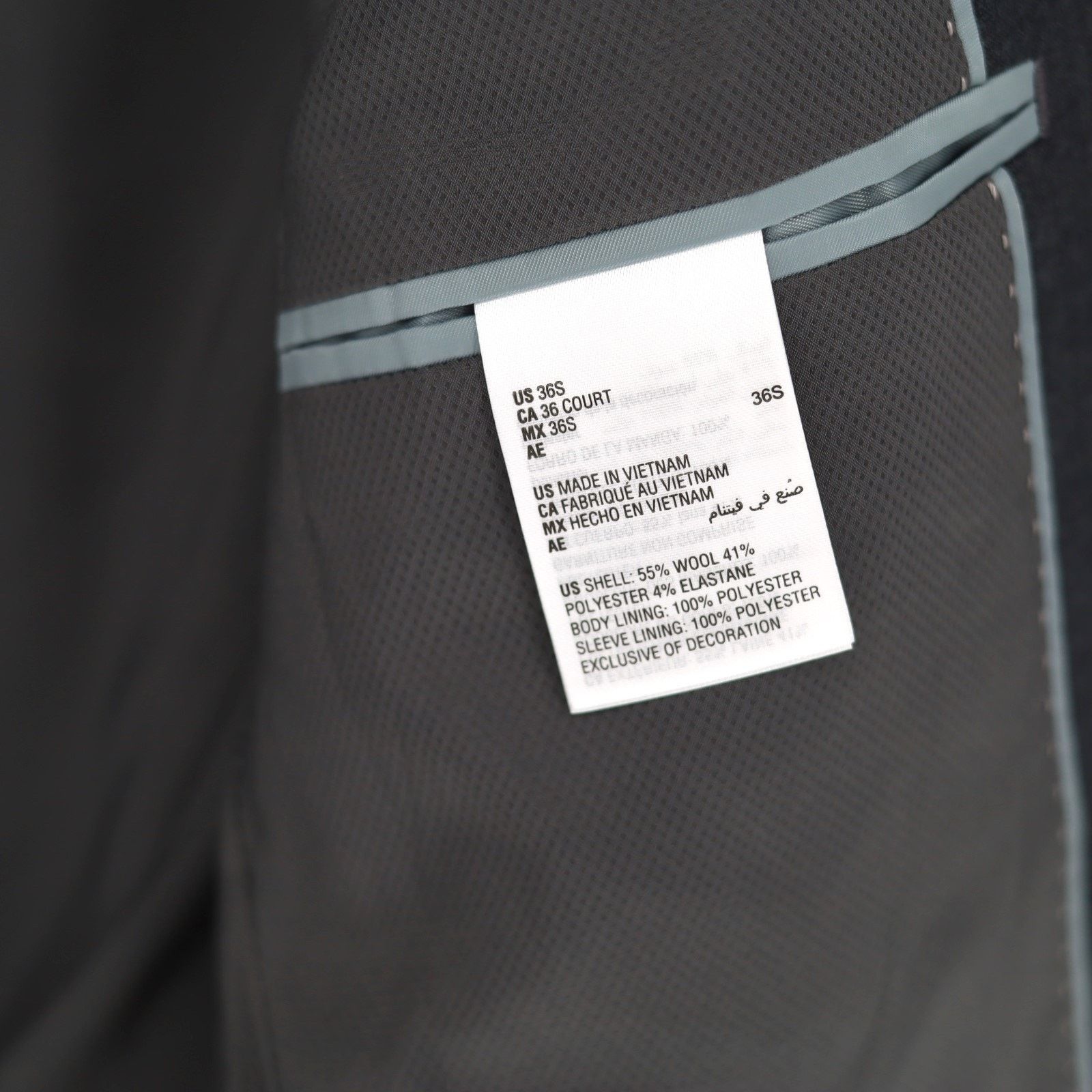 Bar III Bar III Men's Charcoal Wool Skinny Suit Jacket Size 36S Size 36S - 5 Thumbnail