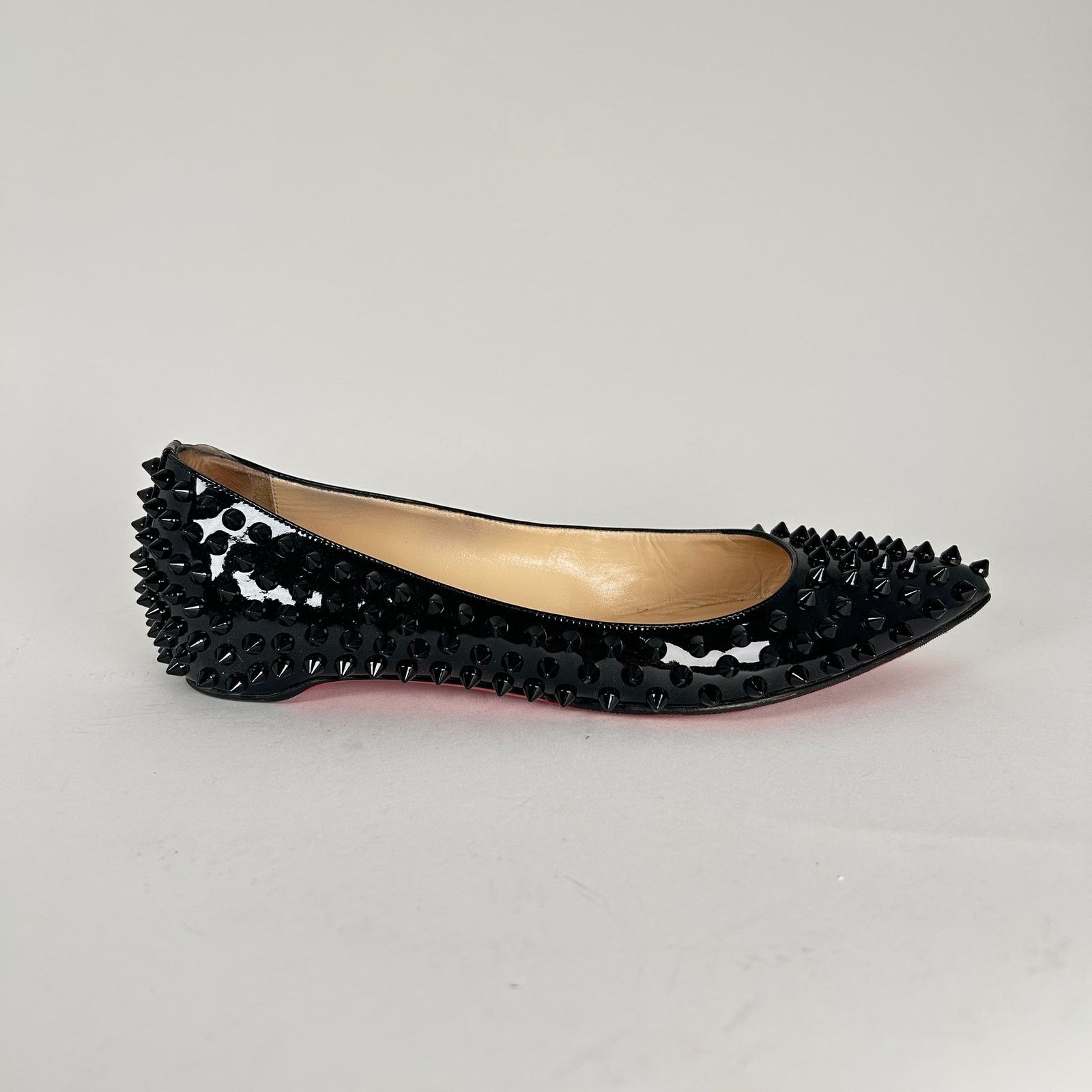 Christian Louboutin Christian Louboutin Black Patent Studded Flats Size 38 Size US 8 / IT 38 - 1 Thumbnail