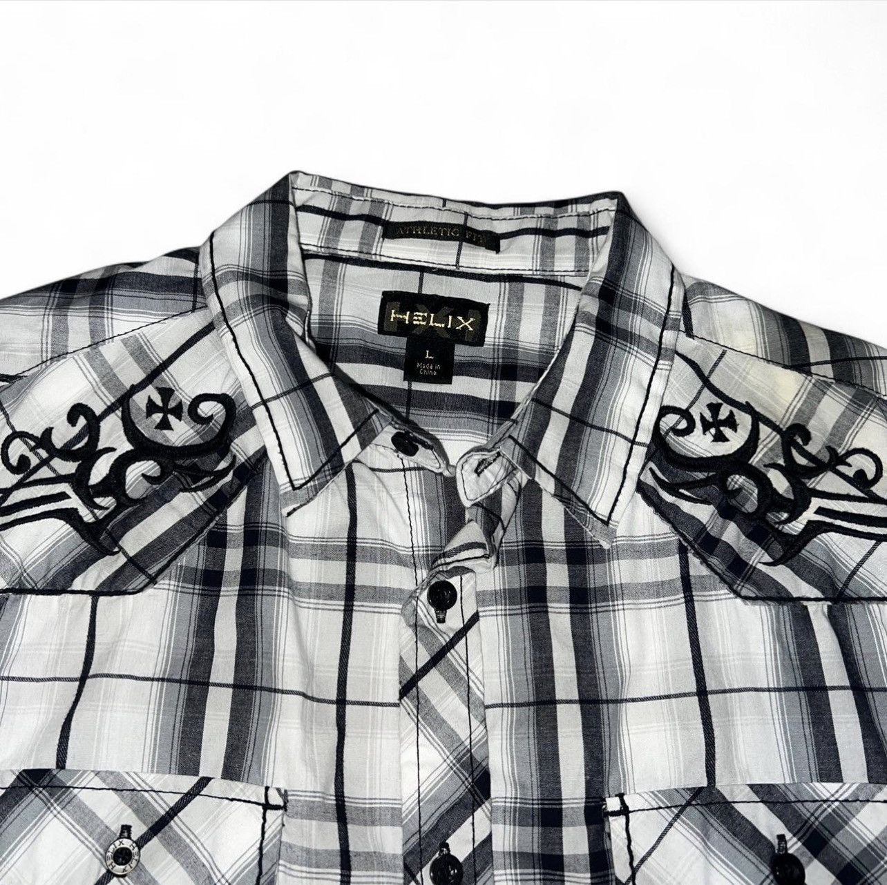 Helix Helix white and black plaid button-up shirt Size US L / EU 52-54 / 3 - 3 Thumbnail