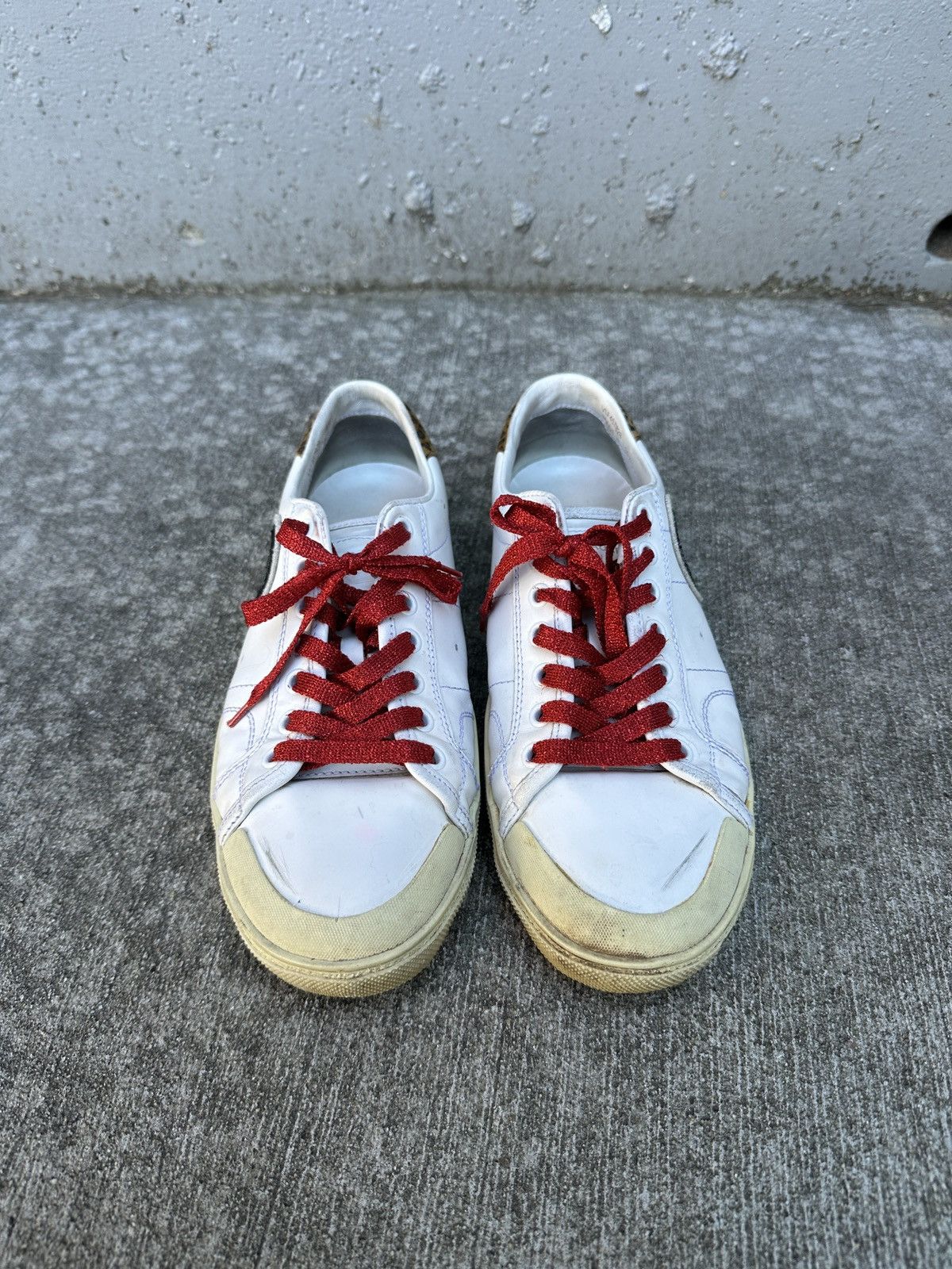 Saint Laurent Paris Glitter Diamond Patch Low Top Sneakers Size US 7 / EU 40 - 3 Thumbnail