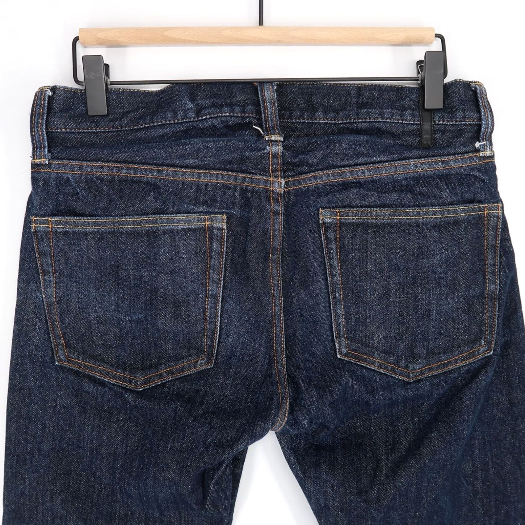 Fender Bitter Ender Jeans Black Blue Not Rigid 31x28 Dark Blue Selvedge Japanese Denim Straight Slim 5-Pocket Mens Denim Size US 38 / EU 54 - 6 Thumbnail