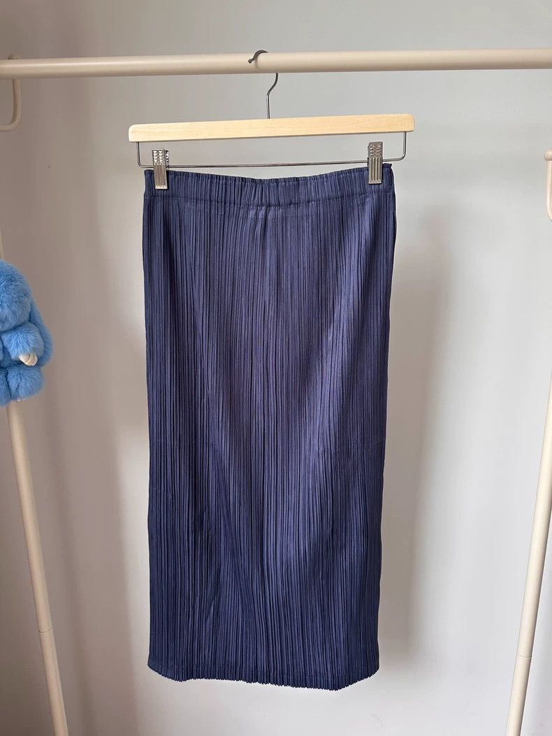 Issey Miyake Issey Miyake size:3 Blue-gray pleated skirt Size 31" - 3 Thumbnail