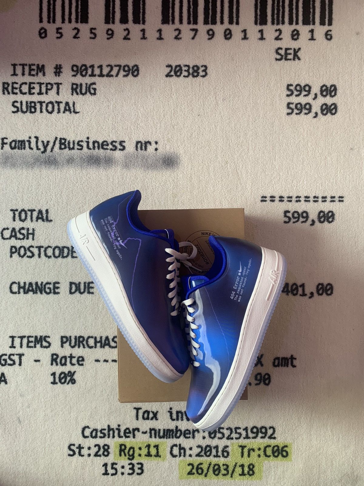 image of Nike Air Force One Error 404 2.0 Shoes in Blue, Men's (Size 12)