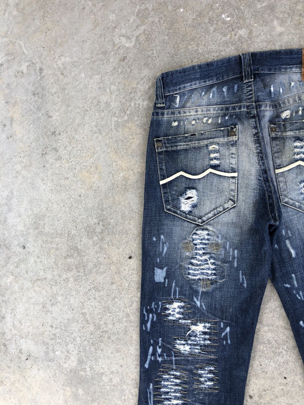 Ends Repair Japanese Bright Mini Flared Jeans Distressed Jeans Size US 33 - 9 Thumbnail