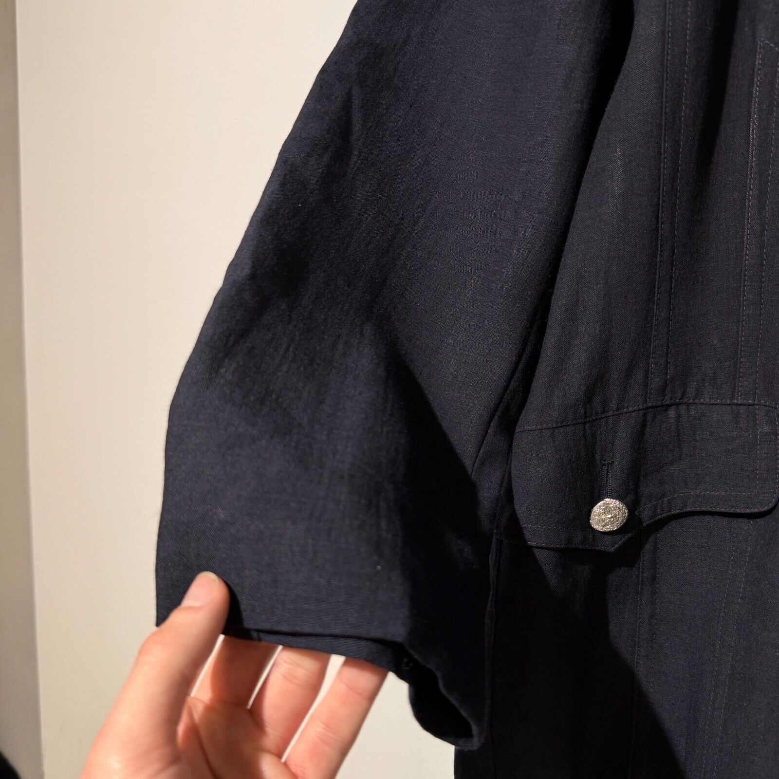 Escada × Vintage Escada Margaretha Navy Linen Wool Blazer Jacket Size 38 IT Size US L / EU 52-54 / 3 - 7 Thumbnail