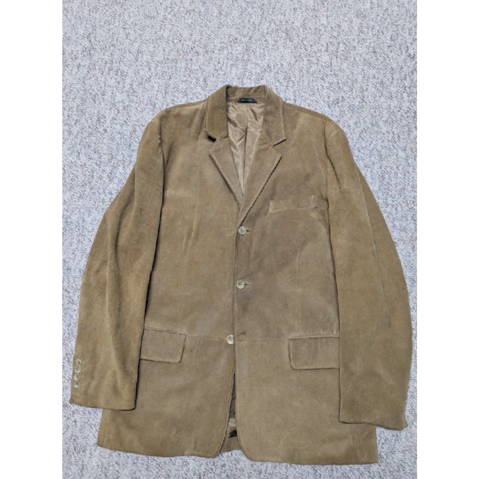 Banana Republic VINTAGE Banana Republic leather COWHIDE blazer jacket Blazer Mens 42L Brown Cowhide Leather 42L 90s event Size 42R - 3 Thumbnail