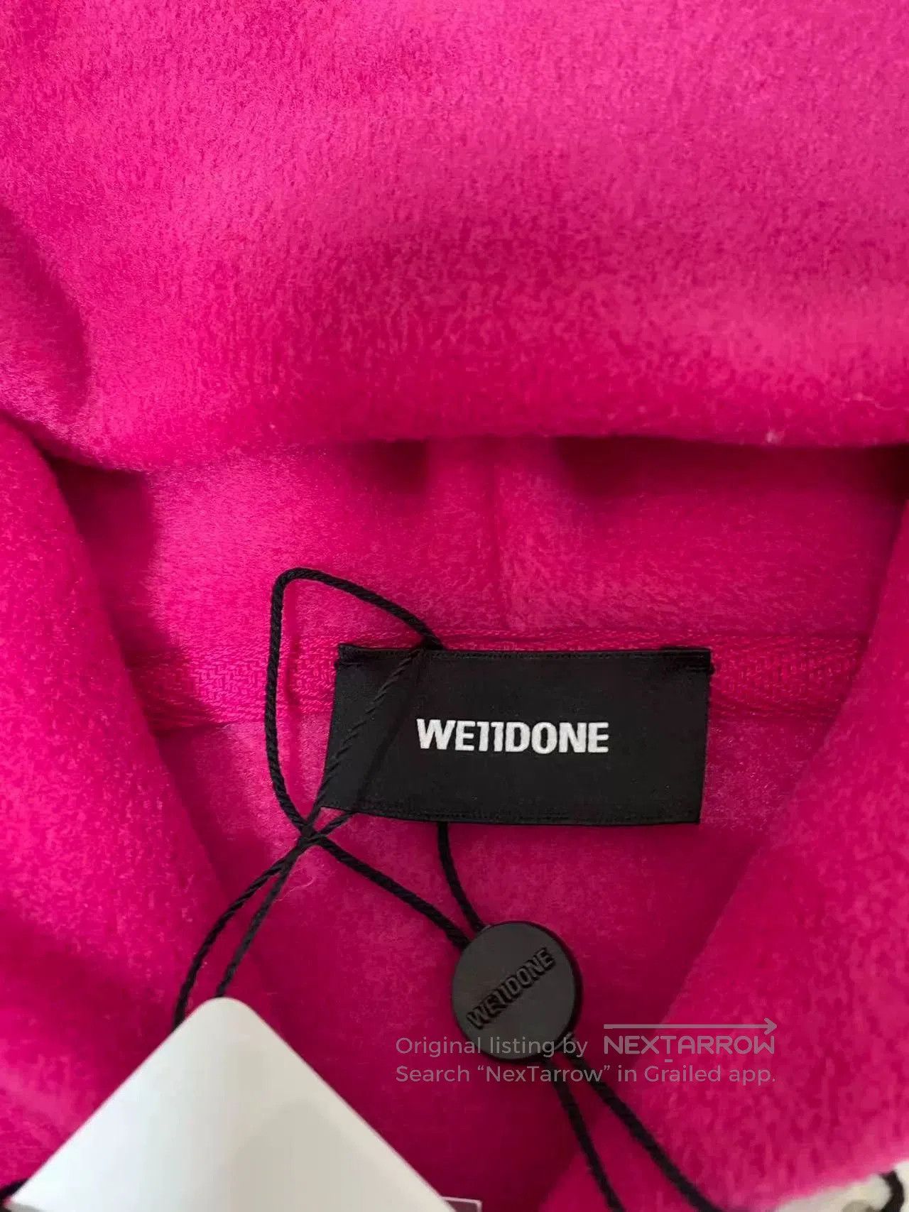 WE11DONE we11done logo zip-up hoodie in bright pink. Size US M / EU 48-50 / 2 - 5 Thumbnail