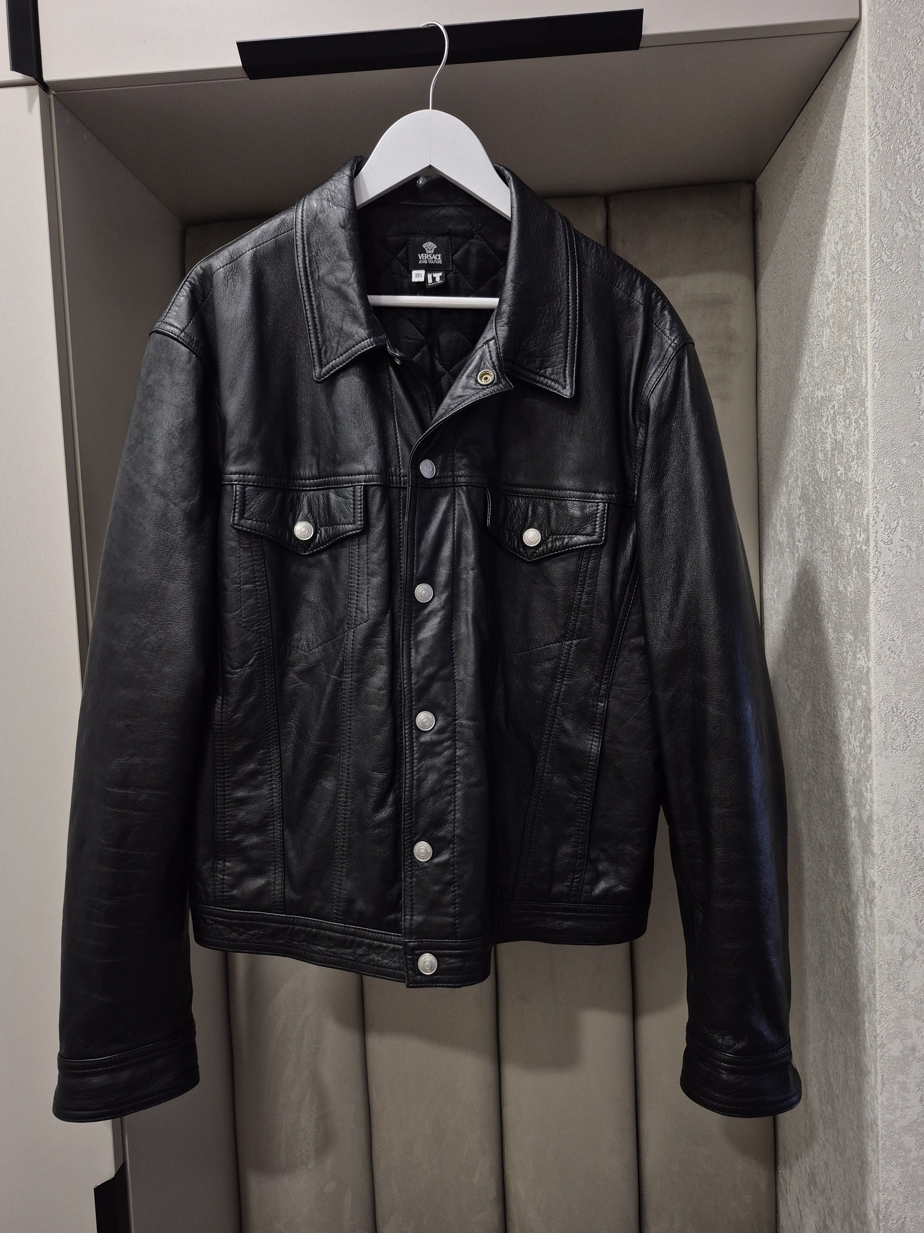 Versace Versace men leather trucker style jacket Size US XL / EU 56 / 4 - 1 Thumbnail