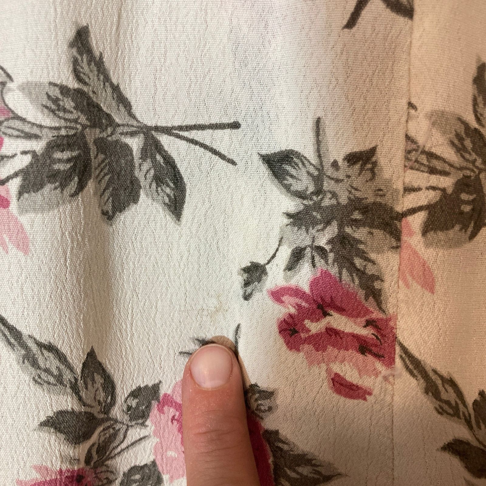 Other Tangibles Lightweight Ivory White Pink Green Floral Skirt Size 30" / US 8 / IT 44 - 8 Thumbnail