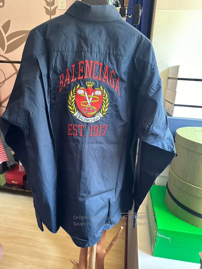 Balenciaga Balenciaga Embroidered Wheat Logo Long Sleeve Shirt Jacket Size XS / US 0-2 / IT 36-38 - 1 Thumbnail