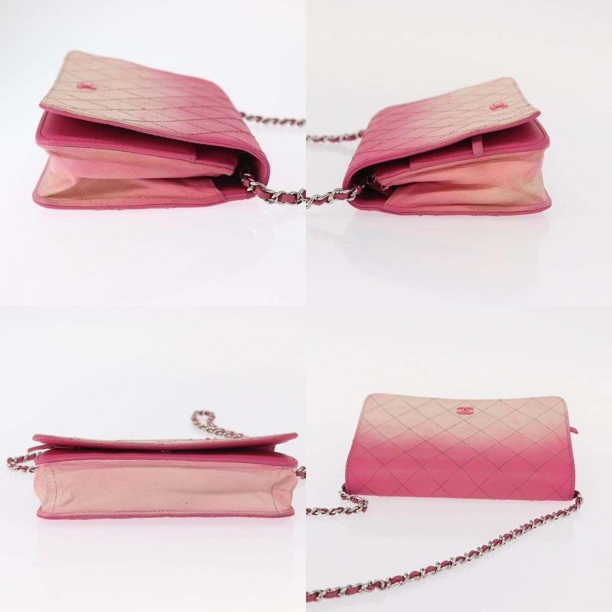 Chanel Chanel Chain Shoulder Bag Leather Pink Silver CC Size ONE SIZE - 3 Thumbnail